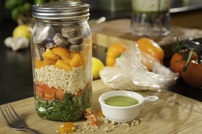 Mason Jar Salad with Lemon Chia Dressing